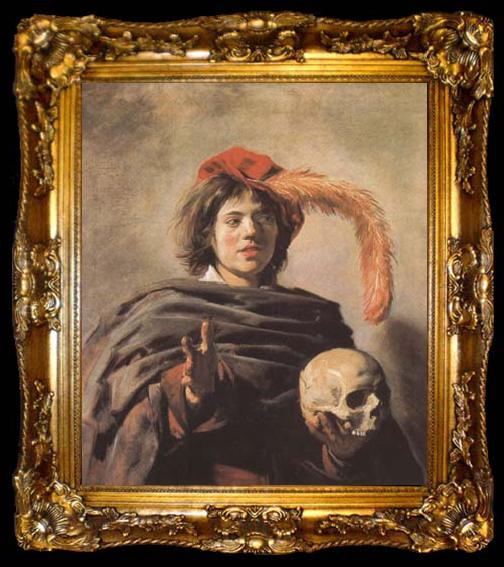framed  Frans Hals Young Man with a Skull (mk08), ta009-2